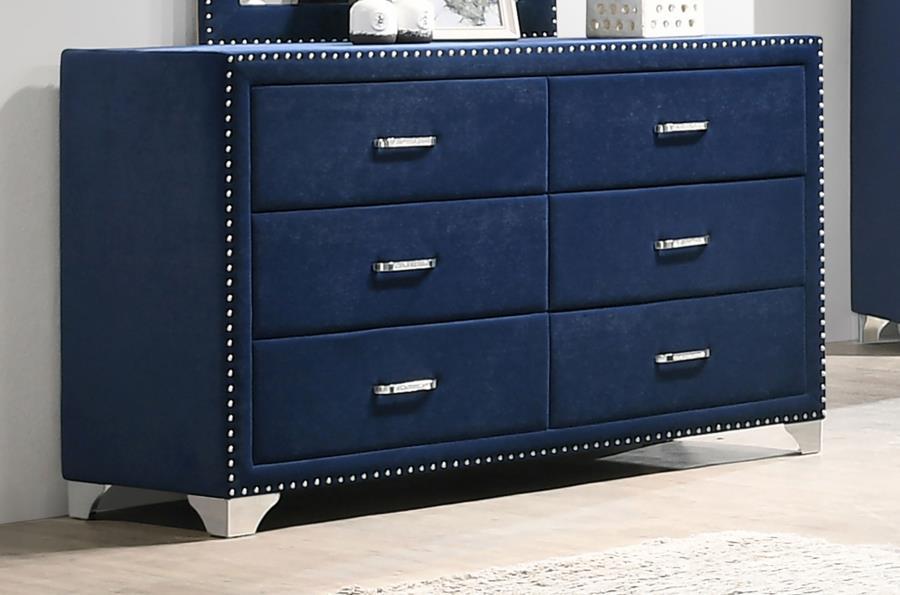 Melody - 6-Drawer Upholstered Dresser – Dressers by CoasterEveryday at Furniture Wholesale Plus , Nashville furniture store