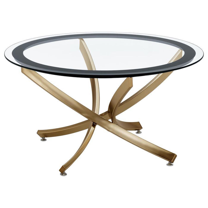 Brooke - Round Glass Top Coffee Table Set – Table Sets by Coaster Fine Furniture at Furniture Wholesale Plus , Nashville furniture store