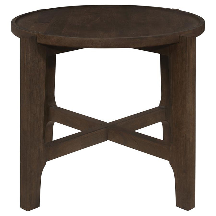 Cota - Round Solid Wood End Table - Dark Brown – End Tables by Coaster Fine Furniture at Furniture Wholesale Plus , Nashville furniture store