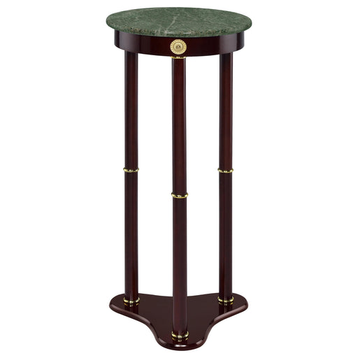 Edie Round Marble Top Accent Table Merlot - Premium End Table from Coaster Z2 Standard - Just $54! Shop now at Furniture Wholesale Plus  We are the best furniture store in Nashville, Hendersonville, Goodlettsville, Madison, Antioch, Mount Juliet, Lebanon, Gallatin, Springfield, Murfreesboro, Franklin, Brentwood