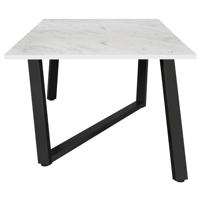 Mayer - Rectangular Faux Marble Dining Table - White – Dining Tables by CoasterEssence at Furniture Wholesale Plus , Nashville furniture store