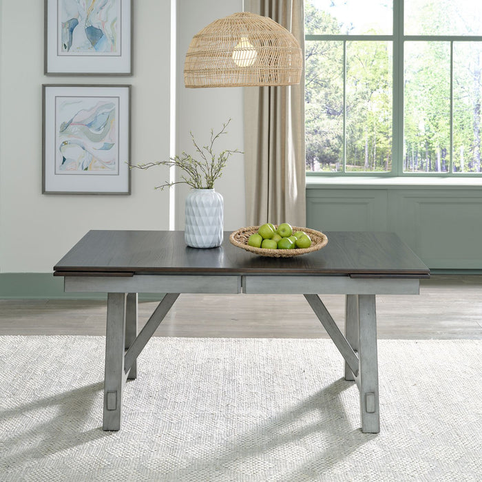 Newport - Trestle Table - Smokey Gray / Carbon Gray – Dining Tables by Liberty Furniture at Furniture Wholesale Plus , Nashville furniture store