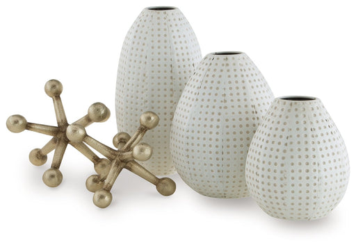 Azerton - White / Gold Finish - Accessory Set (Set of 5) - Premium Table Accessory Sets from Signature Design by Ashley® - Just $88! Shop now at Furniture Wholesale Plus  We are the best furniture store in Nashville, Hendersonville, Goodlettsville, Madison, Antioch, Mount Juliet, Lebanon, Gallatin, Springfield, Murfreesboro, Franklin, Brentwood
