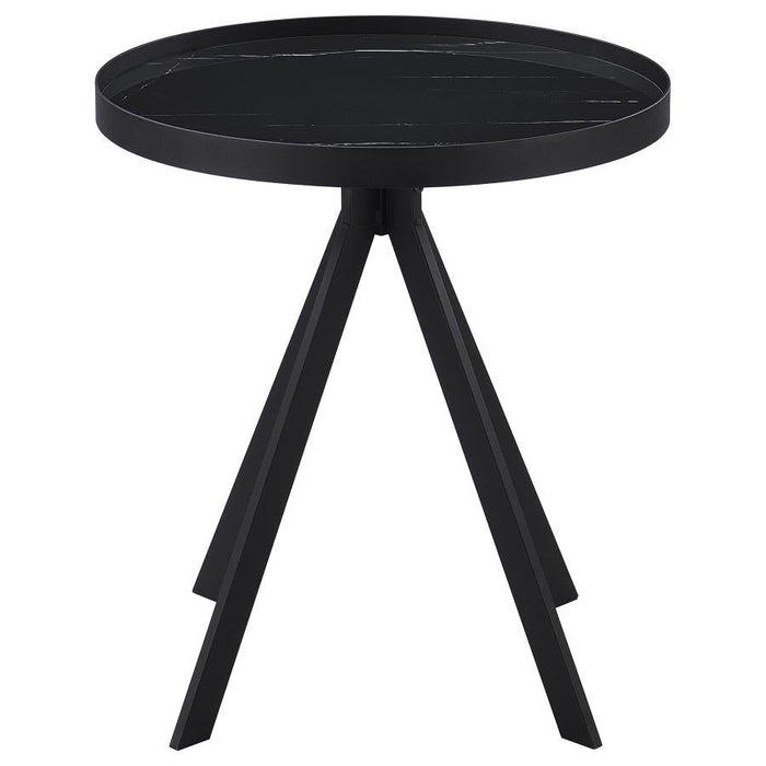 Briggs - Round Marble Printed Glass Top End Side Table – End Tables by Coaster Fine Furniture at Furniture Wholesale Plus , Nashville furniture store