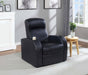 Cyrus - Upholstered Track Arm Recliner - Black - Premium Reclining Chairs from CoasterEssence - Just $759! Shop now at Furniture Wholesale Plus  We are the best furniture store in Nashville, Hendersonville, Goodlettsville, Madison, Antioch, Mount Juliet, Lebanon, Gallatin, Springfield, Murfreesboro, Franklin, Brentwood