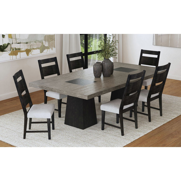 Jemma - Wood Back Dining Side Chair (Set of 2) - Dark Espresso / Beige Linen – Chair Sets by Elements International at Furniture Wholesale Plus , Nashville furniture store