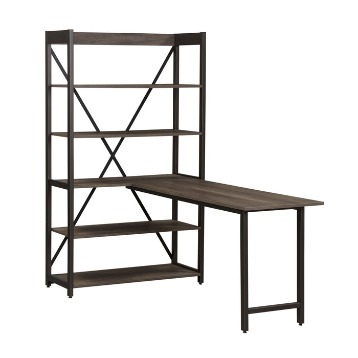 Tanners Creek - 2 Piece Home Office Set (Desk And Bookcase) - Graystone – 2 Piece Home Office Sets by Liberty Furniture at Furniture Wholesale Plus , Nashville furniture store