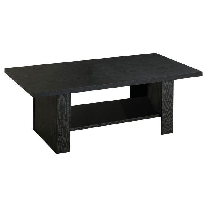 Rodez - 3 Piece Engineered Wood Coffee Table Set - Black Oak – Table Sets by CoasterEveryday at Furniture Wholesale Plus , Nashville furniture store