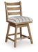 Ridgester - Upholstered Swivel Barstool (Set of 2) - Light Brown – Stool Sets by Benchcraft® at Furniture Wholesale Plus , Nashville furniture store