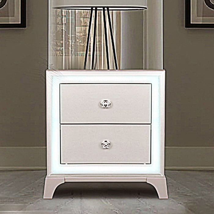 Cassie - Nightstand - Off-White – Accent Nightstands by Steve Silver Furniture at Furniture Wholesale Plus , Nashville furniture store