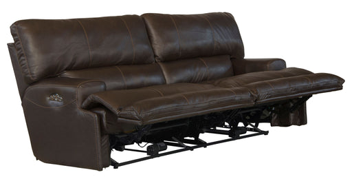 Wembley - Italian Leather Match Power Lay Flat Reclining Sofa With Power Adjustable Headrest - Chocolate – Reclining Sofas by Catnapper at Furniture Wholesale Plus , Nashville furniture store