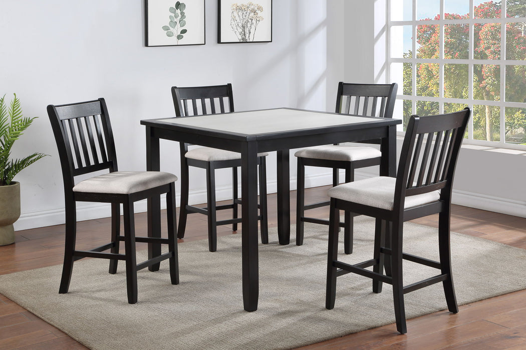 Salvador - 5 Piece Counter Height Set - Charcoal / White – 5 Piece Dining Room Sets by Crown Mark at Furniture Wholesale Plus , Nashville furniture store