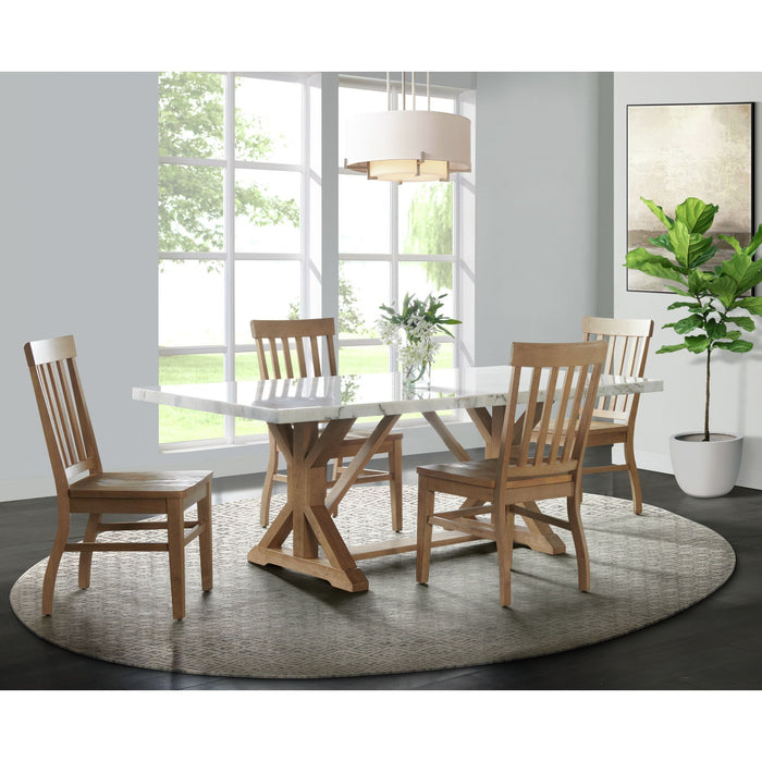 Lakeview - 5 Piece Rectangular Dining Set (Table & Four Chairs) - White – 5 Piece Dining Room Sets by Elements International at Furniture Wholesale Plus , Nashville furniture store