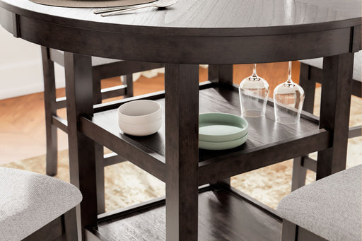 Langwest - Brown - Dining Room Counter Table Set (Set of 5) - Premium 5 Piece Dining Room Sets from Signature Design by Ashley® - Just $618! Shop now at Furniture Wholesale Plus  We are the best furniture store in Nashville, Hendersonville, Goodlettsville, Madison, Antioch, Mount Juliet, Lebanon, Gallatin, Springfield, Murfreesboro, Franklin, Brentwood