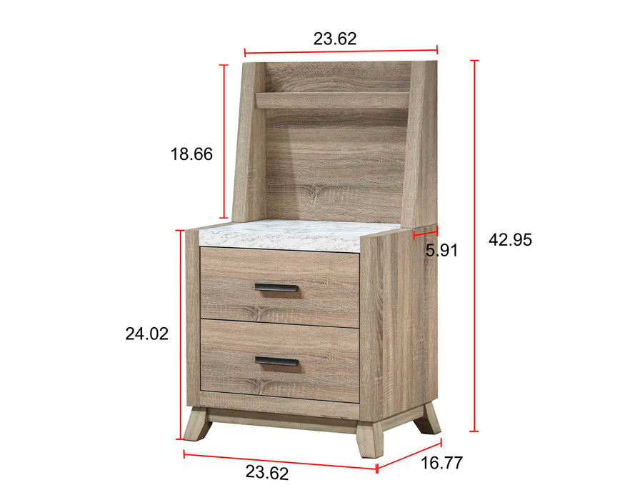 Tilston - Nightstand With Wall Panel - Natural – Accent Nightstands by Crown Mark at Furniture Wholesale Plus , Nashville furniture store