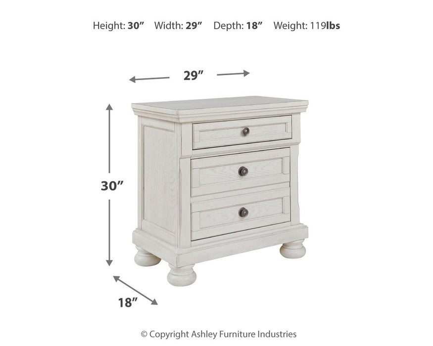 Robbinsdale - Two Drawer Night Stand - Antique White – Accent Nightstands by Signature Design by Ashley® at Furniture Wholesale Plus , Nashville furniture store