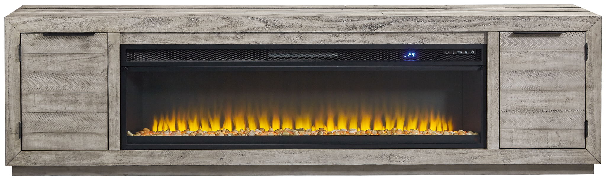 Naydell - 92" TV Stand With Wide Fireplace Insert - Gray – Fireplace TV Stands by Signature Design by Ashley® at Furniture Wholesale Plus , Nashville furniture store