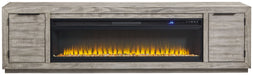 Naydell - 92" TV Stand With Wide Fireplace Insert - Gray – Fireplace TV Stands by Signature Design by Ashley® at Furniture Wholesale Plus , Nashville furniture store