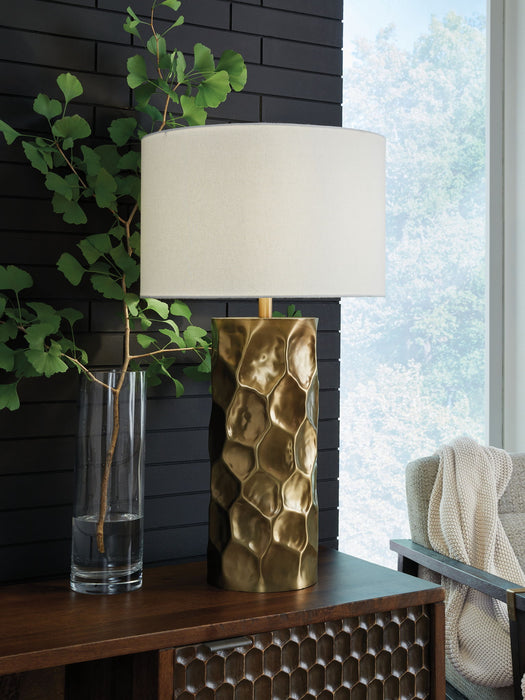 Marshawn - Metal Table Lamp - Gold Finish – Table Lamps by Signature Design by Ashley® at Furniture Wholesale Plus , Nashville furniture store