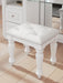 Kozlani - Vanity Upholstered Stool - White – Vanity Stools by Signature Design by Ashley® at Furniture Wholesale Plus , Nashville furniture store