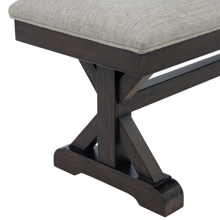 Montrose - Fabric Dining Bench - Espresso / Light Gray – Dining Benches by Elements International at Furniture Wholesale Plus , Nashville furniture store