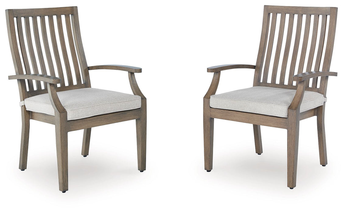 Rainier Ranch - Brown / Beige - Arm Chair With Cushion (Set of 2) - Premium Chair Sets from Signature Design by Ashley® - Just $708! Shop now at Furniture Wholesale Plus  We are the best furniture store in Nashville, Hendersonville, Goodlettsville, Madison, Antioch, Mount Juliet, Lebanon, Gallatin, Springfield, Murfreesboro, Franklin, Brentwood
