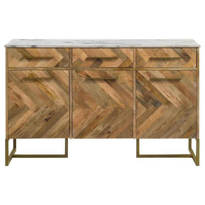 Keaton - Marble Top Herringbone Accent Cabinet – Accent Cabinets by CoasterElevations at Furniture Wholesale Plus , Nashville furniture store