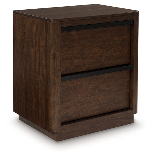 Dilenno - Two Drawer Night Stand - Dark Brown – Accent Nightstands by Signature Design by Ashley® at Furniture Wholesale Plus , Nashville furniture store