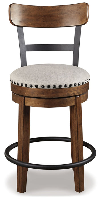 Valebeck - Full Back Swivel Stool - Premium Counter Height (24"-27") from Signature Design by Ashley® - Just $208! Shop now at Furniture Wholesale Plus  We are the best furniture store in Nashville, Hendersonville, Goodlettsville, Madison, Antioch, Mount Juliet, Lebanon, Gallatin, Springfield, Murfreesboro, Franklin, Brentwood