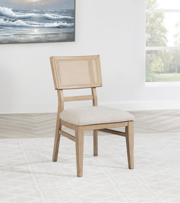 Kailani - Radio Weave Cane Dining Side Chair (Set of 2) - Beige Oak – Chair Sets by Coaster Fine Furniture at Furniture Wholesale Plus , Nashville furniture store
