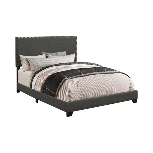 Boyd Twin Upholstered Bed with Nailhead Trim Charcoal - Premium Bed from Coaster Z2 Standard - Just $170! Shop now at Furniture Wholesale Plus  We are the best furniture store in Nashville, Hendersonville, Goodlettsville, Madison, Antioch, Mount Juliet, Lebanon, Gallatin, Springfield, Murfreesboro, Franklin, Brentwood