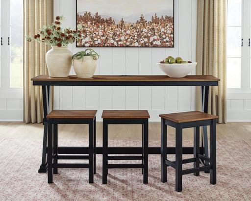 Wildenauer - Rectangular Dining Room Counter Table Set (Set of 4) - Brown / Black – 4 Piece Dining Room Sets by Signature Design by Ashley® at Furniture Wholesale Plus , Nashville furniture store