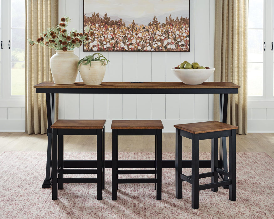 Wildenauer - Rectangular Dining Room Counter Table Set (Set of 4) - Brown / Black – 4 Piece Dining Room Sets by Signature Design by Ashley® at Furniture Wholesale Plus , Nashville furniture store