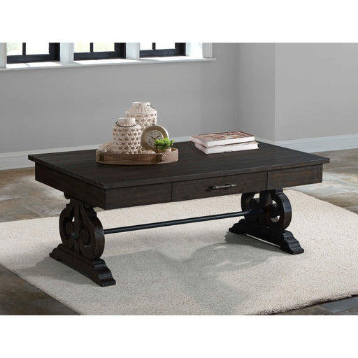 Stone - Coffee Table With PU Base - Dark Walnut – Coffee Tables by Elements International at Furniture Wholesale Plus , Nashville furniture store