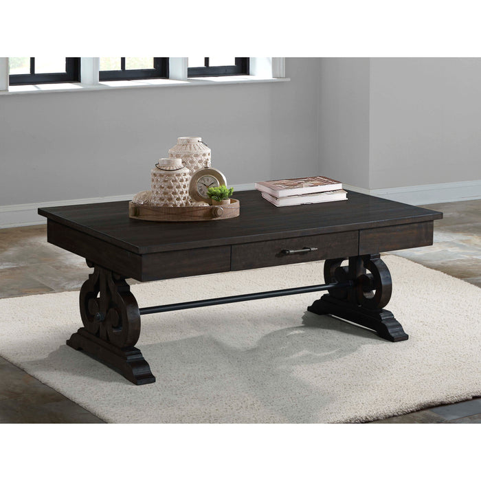 Stone - Coffee Table With PU Base - Dark Walnut – Coffee Tables by Elements International at Furniture Wholesale Plus , Nashville furniture store