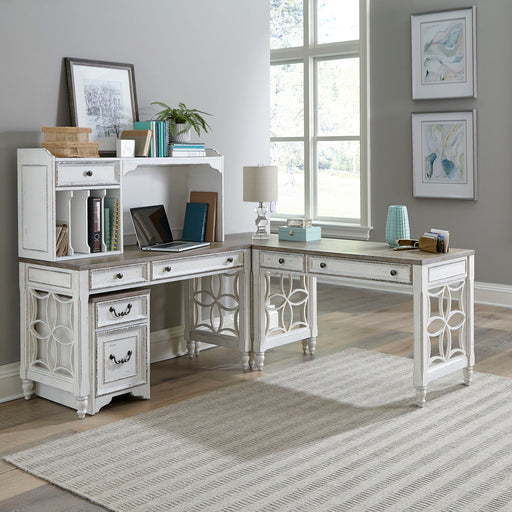 Magnolia Manor - L Shaped Desk Set – 3 Piece Home Office Sets by Liberty Furniture at Furniture Wholesale Plus , Nashville furniture store