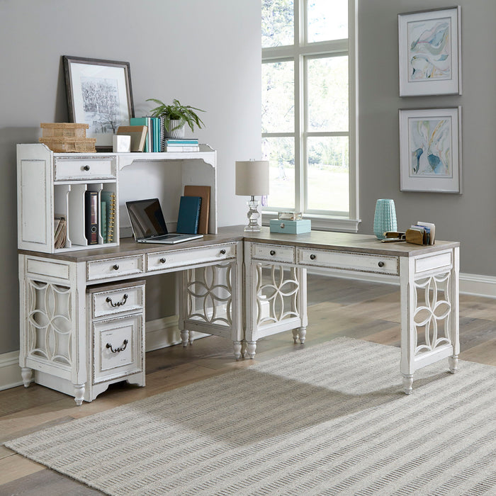 Magnolia Manor - L Shaped Desk Set – 3 Piece Home Office Sets by Liberty Furniture at Furniture Wholesale Plus , Nashville furniture store