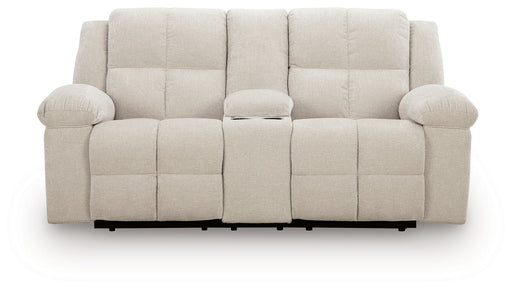 Orlen - Double Reclining Loveseat With Console - Winter – Reclining Loveseats by Benchcraft® at Furniture Wholesale Plus , Nashville furniture store