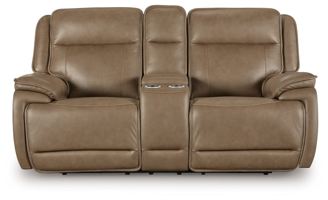 Glencroft - Power Reclining Loveseat With Console / Adjustable Headrest - Sahara – Reclining Loveseats by Signature Design by Ashley® at Furniture Wholesale Plus , Nashville furniture store
