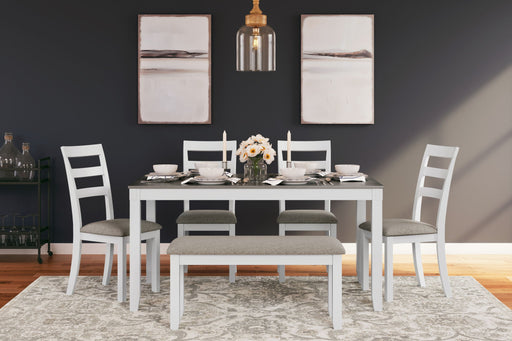 Stonehollow - White / Gray - Rectangular Drm Table Set (Set of 6) - Premium 6 Piece Dining Room Sets from Signature Design by Ashley® - Just $658! Shop now at Furniture Wholesale Plus  We are the best furniture store in Nashville, Hendersonville, Goodlettsville, Madison, Antioch, Mount Juliet, Lebanon, Gallatin, Springfield, Murfreesboro, Franklin, Brentwood