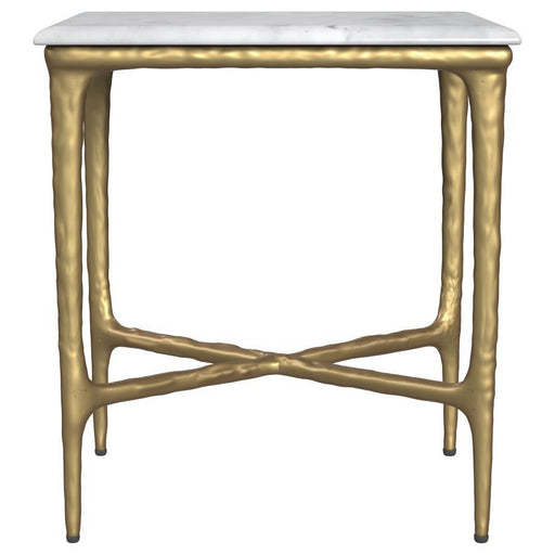 Baldwin - Rectangular Marble Top Side Table - White And Gold – Side Tables by Coaster Fine Furniture at Furniture Wholesale Plus , Nashville furniture store