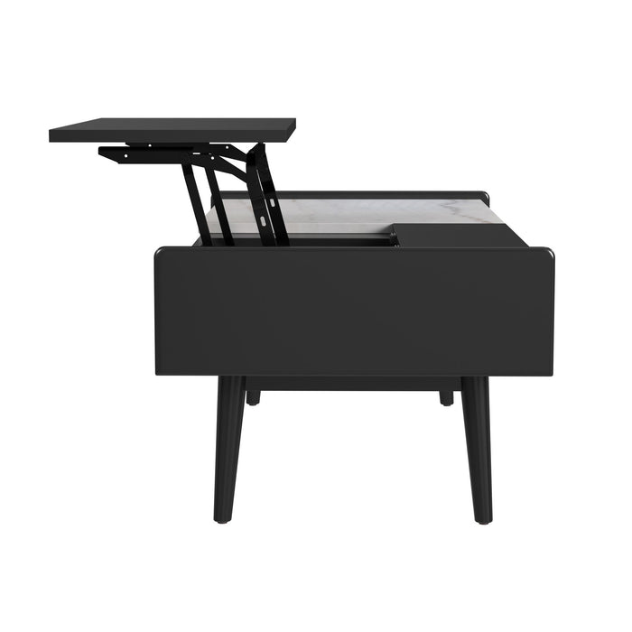 Lanette - Coffee Table With White Marble And Lift-Top - Black – Coffee Tables by Elements International at Furniture Wholesale Plus , Nashville furniture store