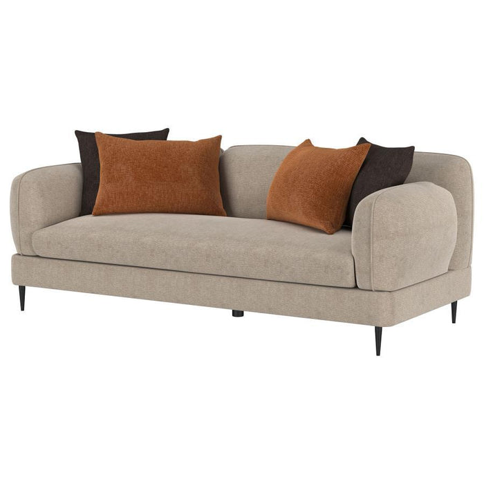 Jade - Chenille Upholstered Modern Track Arm Sofa – Stationary Sofas by Coaster Fine Furniture at Furniture Wholesale Plus , Nashville furniture store