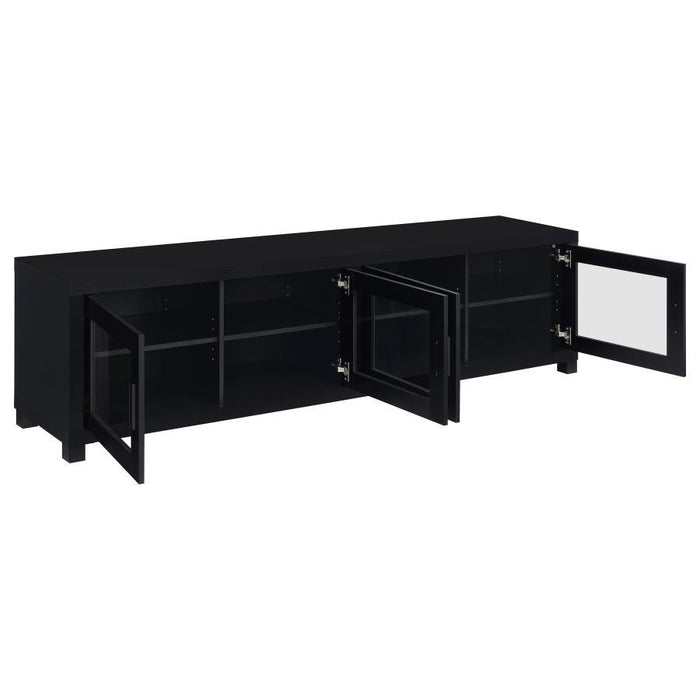 Jupiter - 4 Door Engineered Wood TV Stand - Black – TV Stands by Coaster Fine Furniture at Furniture Wholesale Plus , Nashville furniture store