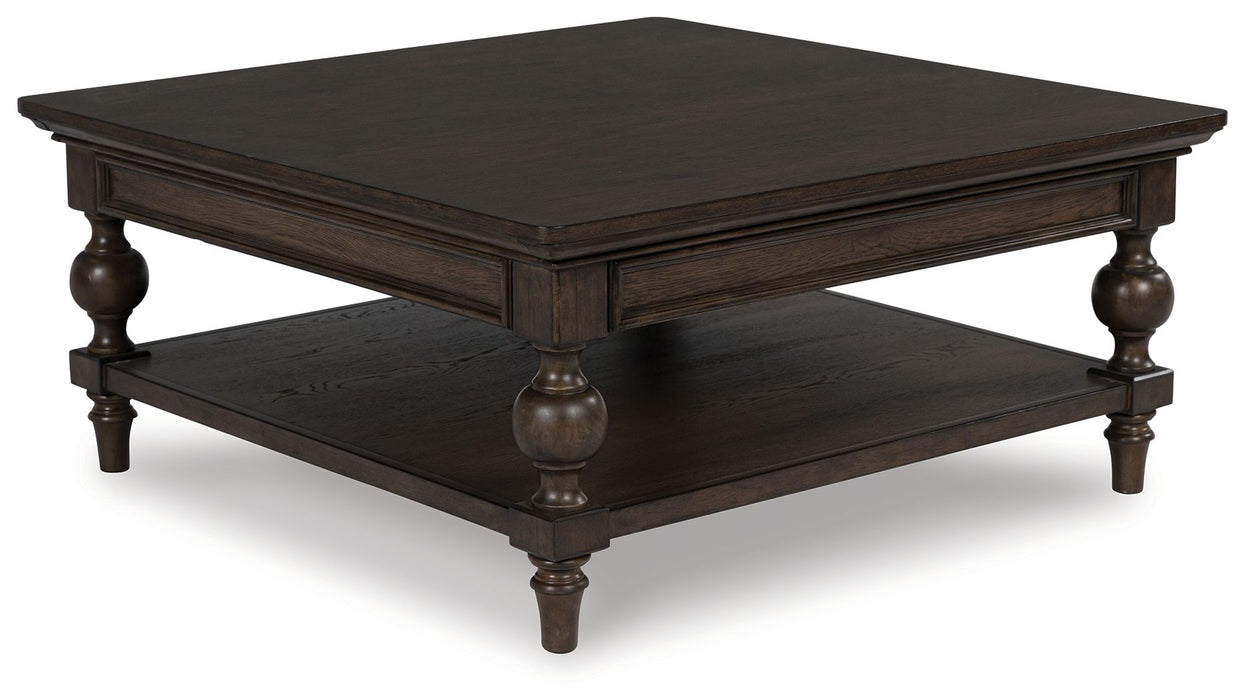 Veramond - Square Cocktail Table - Dark Brown – Cocktail Tables by Signature Design by Ashley® at Furniture Wholesale Plus , Nashville furniture store