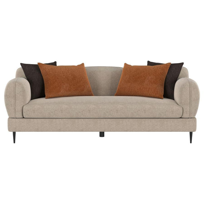 Jade - Chenille Upholstered Modern Track Arm Sofa – Stationary Sofas by Coaster Fine Furniture at Furniture Wholesale Plus , Nashville furniture store