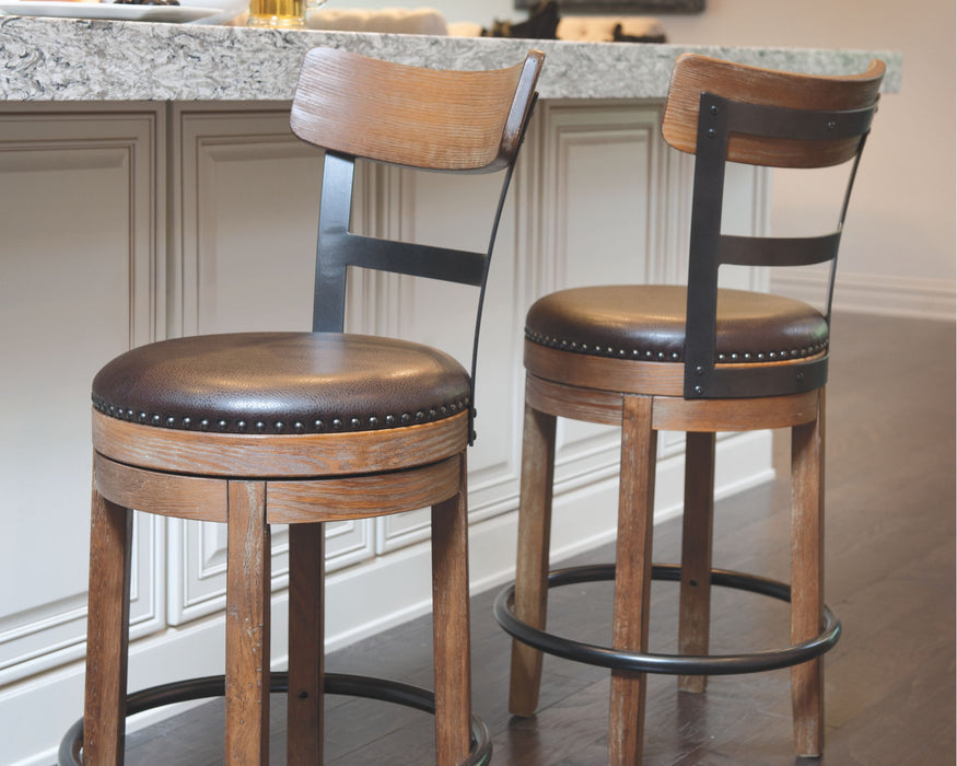 Pinnadel - Swivel Barstool – Counter Height (24"-27") by Signature Design by Ashley® at Furniture Wholesale Plus , Nashville furniture store