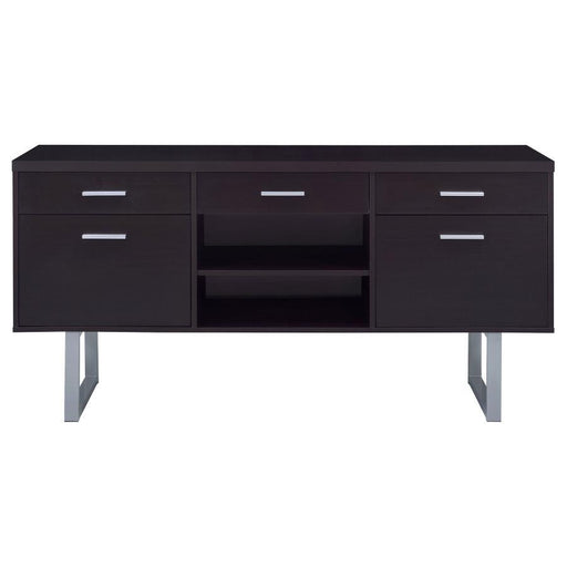 Lawtey - 5-Drawer Home Office Storage Credenza - Cappuccino - Premium Credenzas from CoasterEveryday - Just $359! Shop now at Furniture Wholesale Plus  We are the best furniture store in Nashville, Hendersonville, Goodlettsville, Madison, Antioch, Mount Juliet, Lebanon, Gallatin, Springfield, Murfreesboro, Franklin, Brentwood