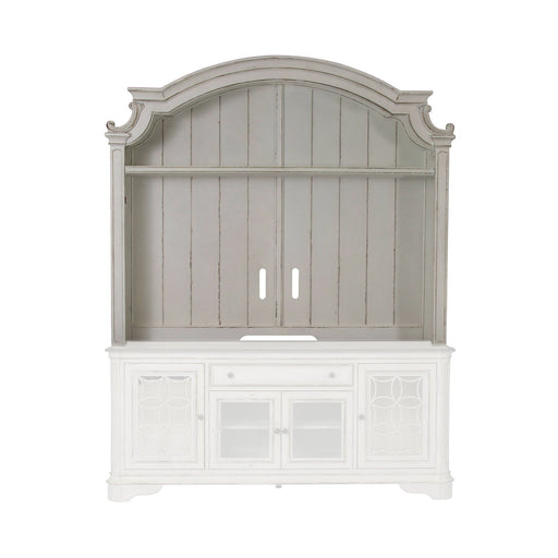 Magnolia Manor - Arched Entertainment Hutch - Antique White – Hutches by Liberty Furniture at Furniture Wholesale Plus , Nashville furniture store