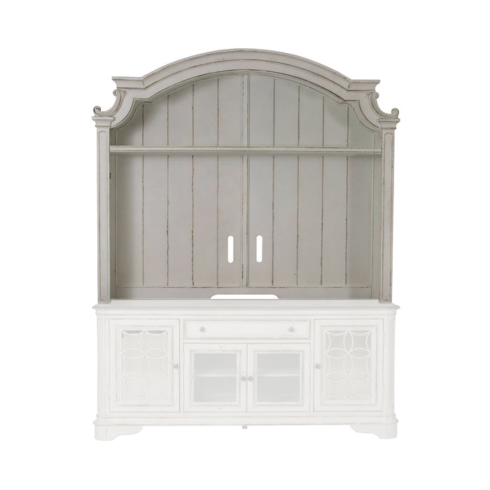 Magnolia Manor - Arched Entertainment Hutch - Antique White – Hutches by Liberty Furniture at Furniture Wholesale Plus , Nashville furniture store